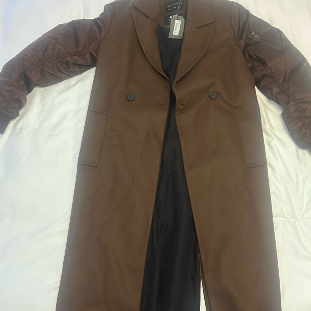 All Saints Chocolate Brown Trench Coat